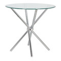 Dining Table Ufo 90cm, transparent/chrome