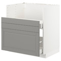 METOD Bc f BREDSJÖN sink/2 fronts/2 drws, white, Bodbyn grey, 80x60 cm
