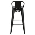 Bar Stool Paris Back Short 75cm, black