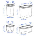 KORALLVIPPA Dry food jar with lid, set of 6, transparent