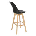 Bar Stool Norden Wood, high, PP, black