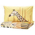 SANDLÖPARE Duvet cover and pillowcase, yellow/savannah, 150x200/50x60 cm