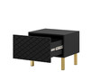 Set of 2 Nightstands Bedside Tables Scalia II 50, matt black, gold legs