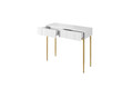 Modern Console Table Dresser Dressing Table Nicole, matt white, gold legs