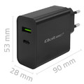Qoltec Super Quick PD Charger EU Plug 1xUSB C, 1xUSB, 45W
