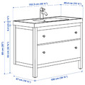 HEMNES / ORRSJÖN Wash-stnd w drawers/wash-basin/tap, white, 102x49x89 cm