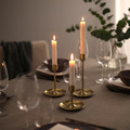 FULLTALIG Candlestick, set of 3, brass-colour
