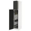 METOD High cabinet with cleaning interior, white/Nickebo matt anthracite, 40x60x200 cm