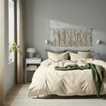 ÄNGSLILJA Duvet cover and pillowcase, natural, 150x200/50x60 cm