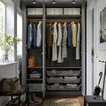 PAX / GULLABERG Wardrobe combination, dark grey/dark grey, 150x60x236 cm