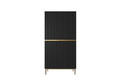 Wardrobe Nicole with Drawer Unit 100 cm, matt black, gold legs