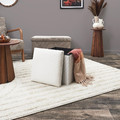 Folding Pouffe, corduroy, white