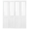 GRIMO Pair of sliding doors, glass/white, 200x236 cm