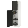 METOD High cabinet with cleaning interior, white/Upplöv matt anthracite, 60x60x220 cm