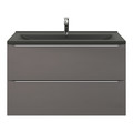 GoodHome Wash-basin Nira 100 cm, black