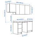 KNOXHULT Kitchen, white frame, 220x61x220 cm