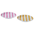 KLIPPAKLEJA Side plate, patterned/yellow pink, 15 cm, 2 pack