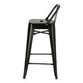 Bar Stool Paris Back Short 66cm, black