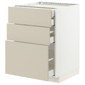 METOD / MAXIMERA Base cb 3 frnts/2 low/1 md/1 hi drw, white/Havstorp beige, 60x60 cm