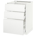 METOD / MAXIMERA Base cb 3 frnts/2 low/1 md/1 hi drw, white/Voxtorp matt white, 60x60 cm