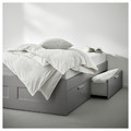 BRIMNES Bed frame with storage, grey/Luröy, 160x200 cm