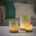 VINDSTILLA Candle holder, green, 11 cm