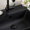 BACKSJÖN Semi-recessed wash-basin w watr trp, black, 50x43 cm