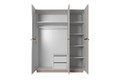 Wardrobe with Drawer Unit Nicole 150 cm, antique pink, gold handles