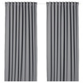MAJGULL Block-out curtains, 1 pair, grey, 145x250 cm