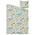 NATTHÄGER Duvet cover and pillowcase, multicolour/jungle, 150x200/50x60 cm
