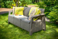 Garden Outdoor Sofa 3-seat, cappuccino