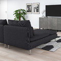 SÖDERHAMN 4-seat sofa with chaise longue, and open end Fridtuna/dark grey