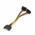 Gembird SATA Power Splitter Cable with Angled Output Connectors, 0.15m
