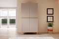 Wardrobe Nicole with Drawer Unit 100 cm, antique pink, gold legs