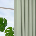 BENGTA Block-out curtain, 1 piece, green/with heading tape, 210x300 cm