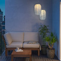 SOLVINDEN LED solar-powered pendant lamp, outdoor/oval light blue, 43 cm