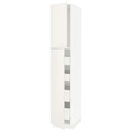 METOD / MAXIMERA Hi cab w 2 doors/4 drawers, white/Veddinge white, 40x60x220 cm
