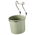 HULTARP Container, green, nickel-plated, 14x16 cm