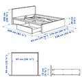 MALM Bed frame, high, w 2 storage boxes, white, 160x200 cm