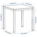 VIHALS Table, white/white, 74x74 cm