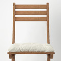 ASKHOLMEN Chair, outdoor, foldable dark brown/Kuddarna beige