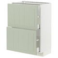 METOD / MAXIMERA Base cabinet with 2 drawers, white/Stensund light green, 60x37 cm