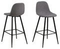 Bar Stool Wilma, light grey/black