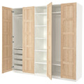 PAX / BERGSBO Wardrobe, white/white stained oak effect, 250x60x236 cm
