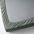 DVALA Fitted sheet, grey-green, 90x200 cm
