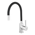 Ferro Kitchen Tap 2-Spray Zorba, flexible spout, black