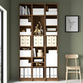 BILLY Bookcase comb w extension units, brown walnut effect, 120x28x237 cm