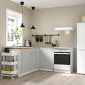 KNOXHULT Corner kitchen, grey, 183x122x91 cm
