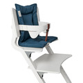 LEANDER CLASSIC™ High Chair Set White with Safty Bar, Tray with Dark Blue Cushion