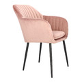 Upholstered Chair Emilia Velvet, dusty rose/black